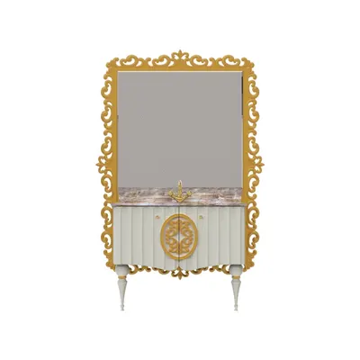 Set mobilier baie Pierre Cardin Hagia Sofia 3 piese alb perlat 145 cm