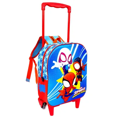 Ghiozdan tip troller cu un compartiment, 3D Spidey and His Amazing Friends