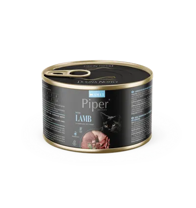 Hrana umeda pentru pisici PIPER CAT, miel, conserva 185g
