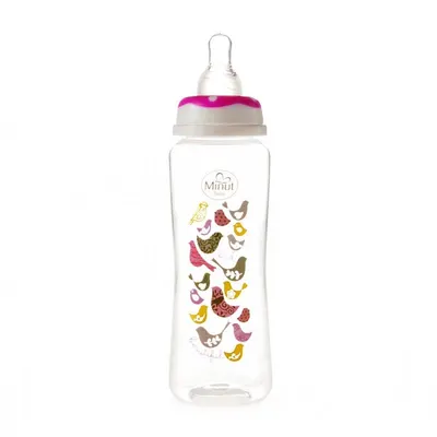 Biberon 250 ml si tetina silicon 3+ roz