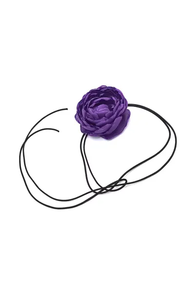 Choker Floare pe snur Fantasy - Mov