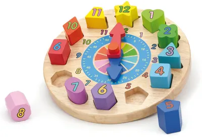 Jucărie din lemn Viga - Ceas puzzle