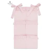 Organizator pentru patut MimiNu din bumbac cu 6 compartimente Royal powder pink
