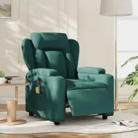 Gossi fotoliu electric de masaj rabatabil, verde inchis, textil