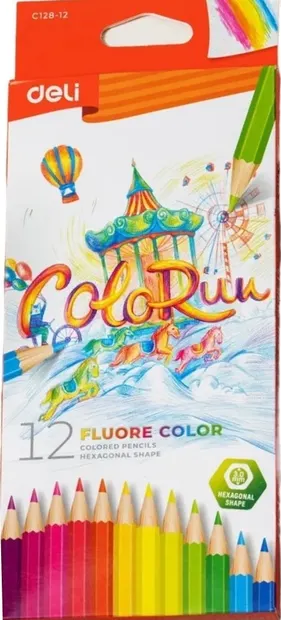 Creioane colorate Deli Colorun - EC128-12, 12 culori