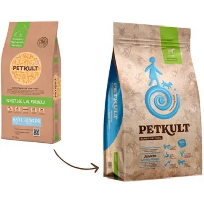 Hrana uscata pentru caini Petkult Sensitive Junior Miel si orez Talie Mare 3 kg