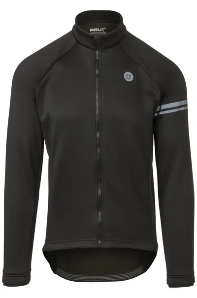 Geacă de ciclism termică Bărbați Essential softshell neagră
