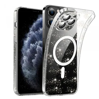 Husa MagSafe pentru Apple iPhone 11 Pro, Techsuit, SparkleSkin, Transparenta