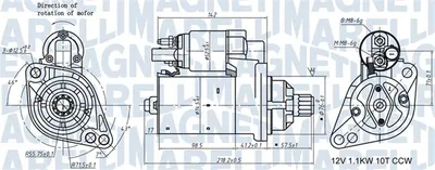 Electromotor (12v, 1,1kw) Potrivit Audi A3; Seat Altea, Altea Xl, Leon; Skoda Octavia Ii, Yeti; Vw Beetle, Caddy Iii, Golf Plus V, Golf Vi, Passat B6, Touran 1.2-2.0cng 07.03