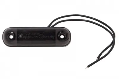 Lumina delimitare stanga dreapta, forma: oval, rosu fumuriu, LED, inaltime 24mm; latime 84mm; adancime 25mm lungime cablu 240mm, 12 24V (IP6K9K)