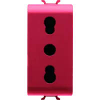 Italian Standard Priza 250v Ac - For Dedicated Lines - 2p+e 16a Dual Amperage - P11-P17 - 1 Module - Red - Chorus