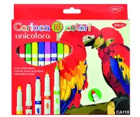 Carioci, 18 culori/set, varf conic, unicolora, Daco