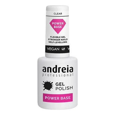Lac de unghii semi-permanent, Andreia, Gel Polish Power Base, transparent, 10,5 ml
