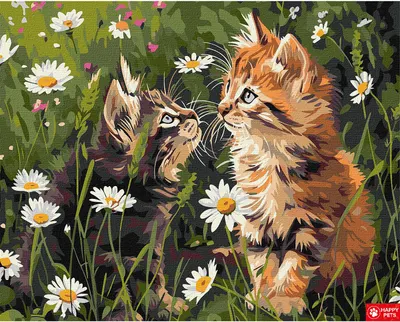 Set pentru pictură după numere Ideyka - Pisicuțe drăgălașe, 40 x 50 cm