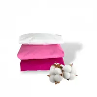 Set 3 cearsafuri din bumbac ranforce pentru pat copii, Deseda, cu elastic roata, dimensiune 140 x 70 cm, mix roz ciclam