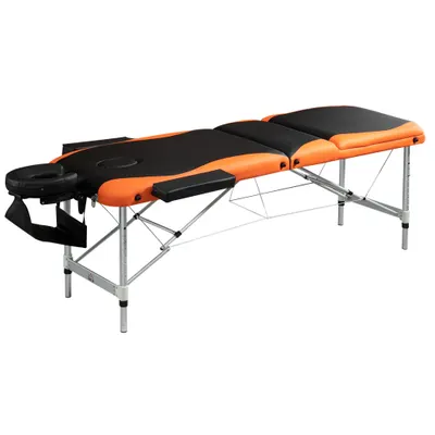 Masa pentru Masaj HOMCOM, 214x60 cm, Negru și Portocaliu, Design Ergonomic, Ușor de Transportat, Ideală pentru Saloni și Acasă | Aosom România