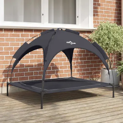 vidaXL Pat pentru câini 104 x 86 x 84,5 cm Oțel Negru