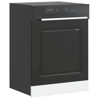 vidaXL Panou pentru mașină de spălat vase Negru 60x1,5x57 cm lemn de prelucrare