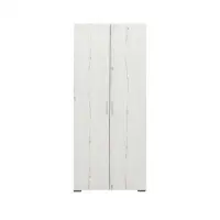 Dulap CORINNE, 2 usi, 1 raft, bara de haine, alb Elvetia, 80x50x188 cm