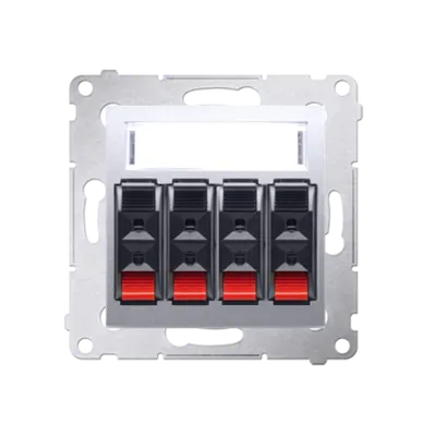Priza difuzor 4 iesiri, rubrica pentru descriere, pentru conectare 4 incinte acustice, silver mat metalic