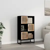 Gossi dulap inalt, negru, 70x35x125 cm, lemn prelucrat