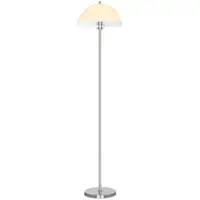 HOMCOM Lampă de Podea cu Abajur Dublu Strat pentru Living, Sufragerie, Dormitor, din Metal și Acrilic, Ø35x150 cm, Alb | Aosom Romania