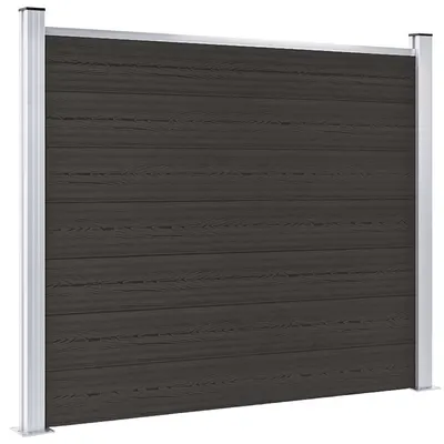 vidaXL Panou de gard, negru, 180x146 cm, WPC