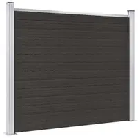 vidaXL Panou de gard, negru, 180x146 cm, WPC