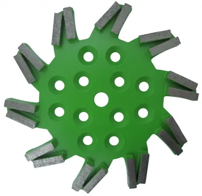 Disc stea cu segmenti diamantati pt. slefuire pardoseli - segment mediu - Verde - 250 mm - prindere 19mm - DXDH.8501.250.11.43