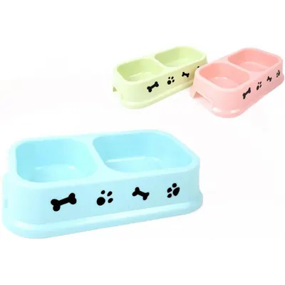 Castron dublu pvc color 24 x 11 x 5 cm