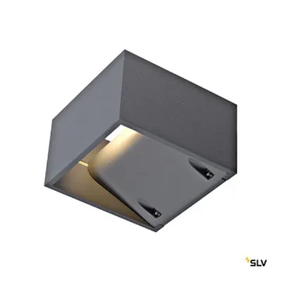 LOGS lampa perete , pătrată, gri argint , 6W LED, alb cald