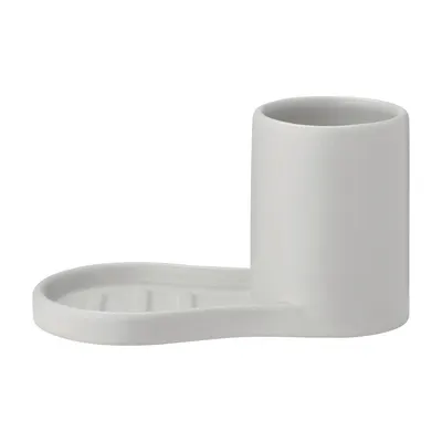 Suport pentru accesorii de spălat gri deschis din gresie Piro – Blomus