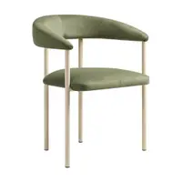 Scaun de living verde/crem cu cotiere tapițat Lea – Micadoni