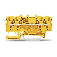 4-conductor through terminal block; 1.5 mm²; suitable for Ex e II applications; side and center marking; for DIN-rail 35 x 15 and 35 x 7.5; Push-in CAGE CLAMP®; 1,50 mm²; yellow