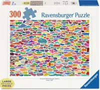 Puzzle Ravensburger din 300 piese - 387 de câini și o pisică