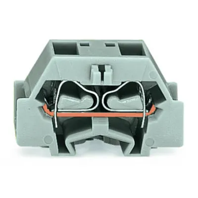 Space-saving, 4-conductor end terminal block; without push-buttons; without protruding snap-in mounting foot; for terminal strips with snap-in mounting feet; 2.5 mm²; CAGE CLAMP®; 2,50 mm²; light gray