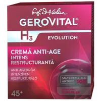 Crema antiage intens restructuranta de noapte H3 Evolution 45+, 50ml, Gerovital