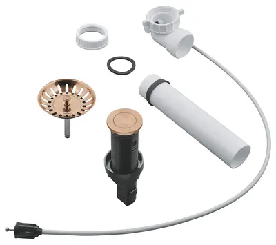 Evacuare automata Grohe, buton push, sita, mat, cupru, 40986DL0
