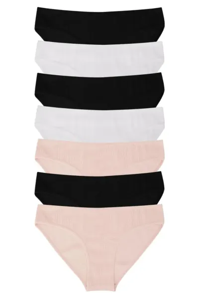 Set 7 perechi de chiloti din bumbac, pentru dama, 37200, Clasic