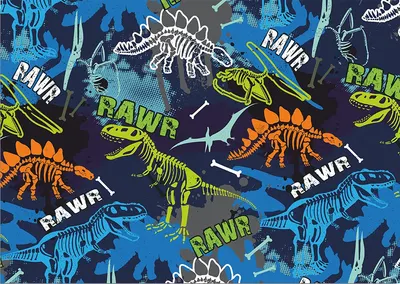 Bloc de desenat №4 Rainbow - Dinosaurs, 190 g, 10 coli