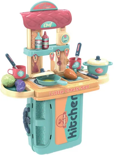 Set de joaca Buba - Bucatarie in valiza, albastru