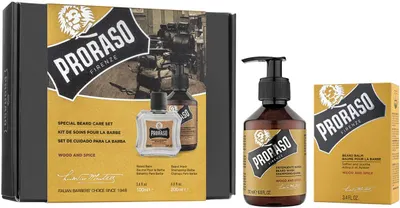 Proraso Wood and Spice Set - Balsam și șampon pentru barbă, 100 + 200 ml