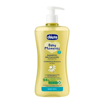 Sampon fara lacrimi Chicco Baby Moments, musetel, 500ml, 0luni+