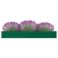 Gossi strat inaltat de gradina, verde, 320x40x45 cm, otel galvanizat