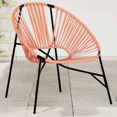 Gossi scaun ou de gradina negru si portocaliu poly rattan