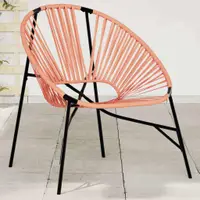 Gossi scaun ou de gradina negru si portocaliu poly rattan