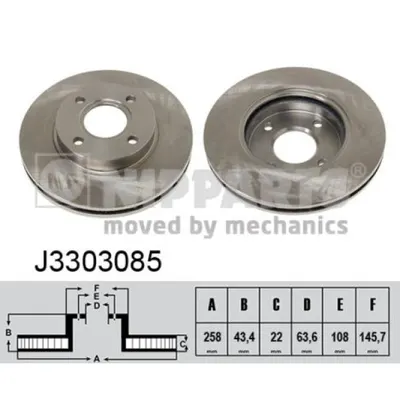 Disc frana NIPPARTS J3303085