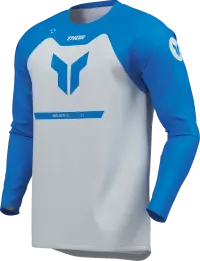 Tricou atv cross copii Thor Ridemode Menace, culoare gri albastru, marime YXS