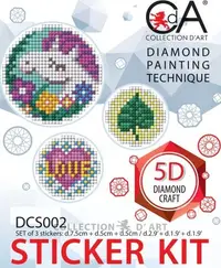Set de stickere cu diamante Collection D'Art - Unicorn, 3 buc