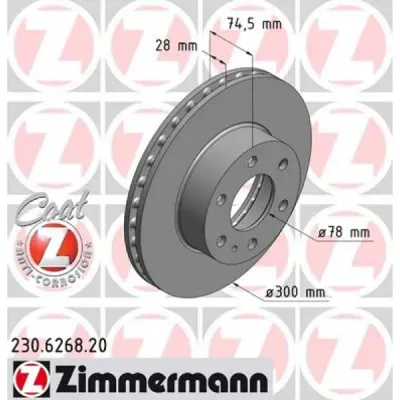 Disc frana ZIMMERMANN 230.6268.20